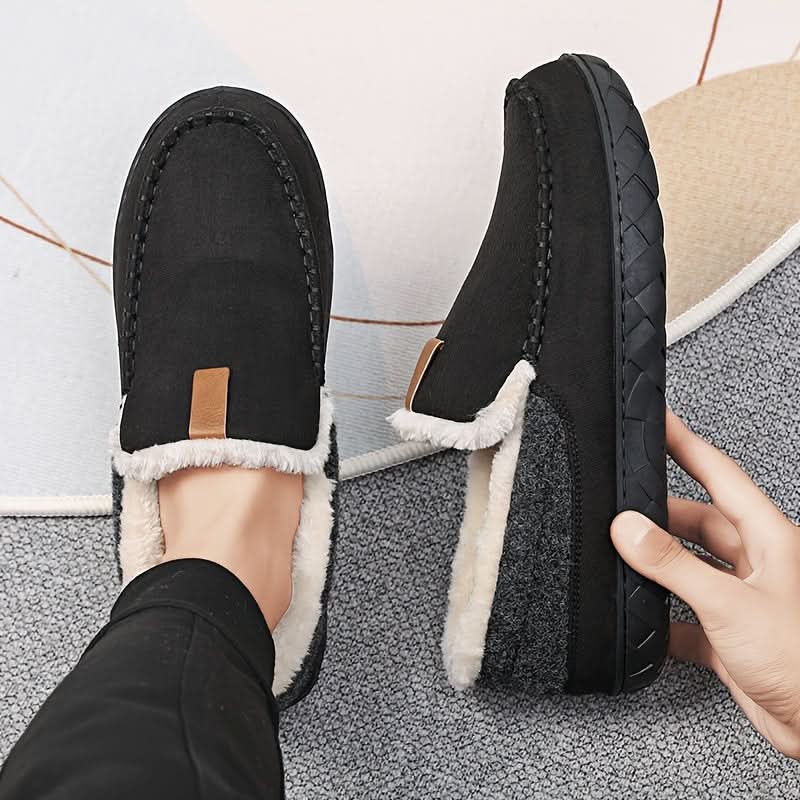 Chaussons mocassins homme en laine synthétique