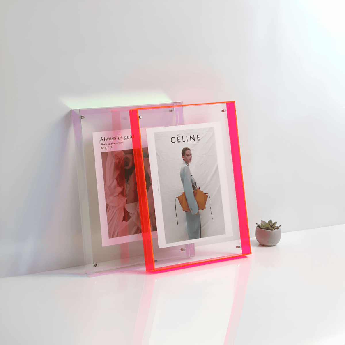 Minimalist Acrylic Photo Frame, Standing or Hanging