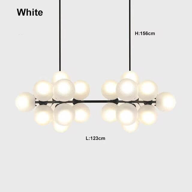 Glass Globe Cluster Light, Black Frame