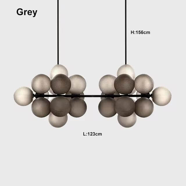 Glass Globe Cluster Light, Black Frame