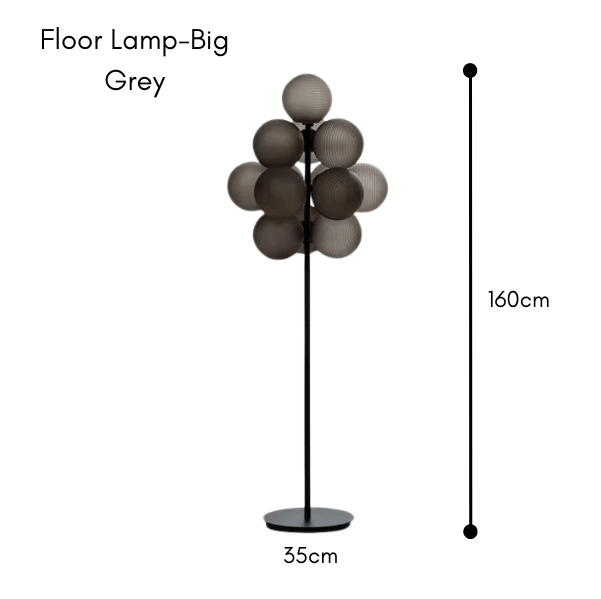 Glass Globe Cluster Light, Black Frame