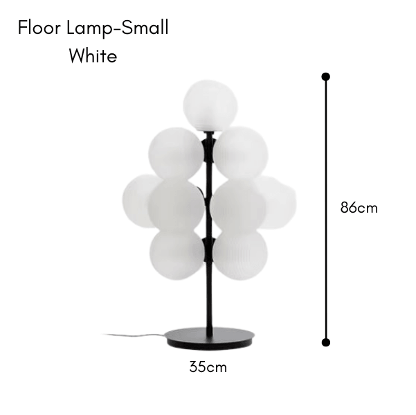 Glass Globe Cluster Light, Black Frame