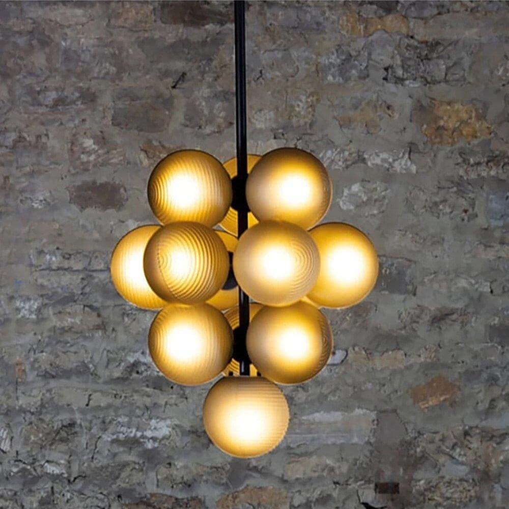 Glass Globe Cluster Light, Black Frame