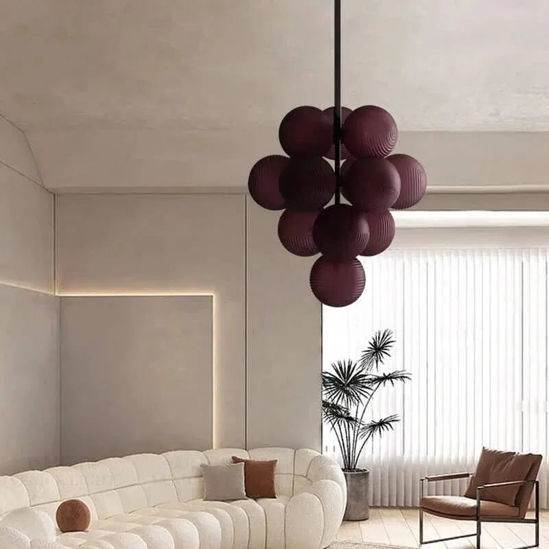 Glass Globe Cluster Light, Black Frame
