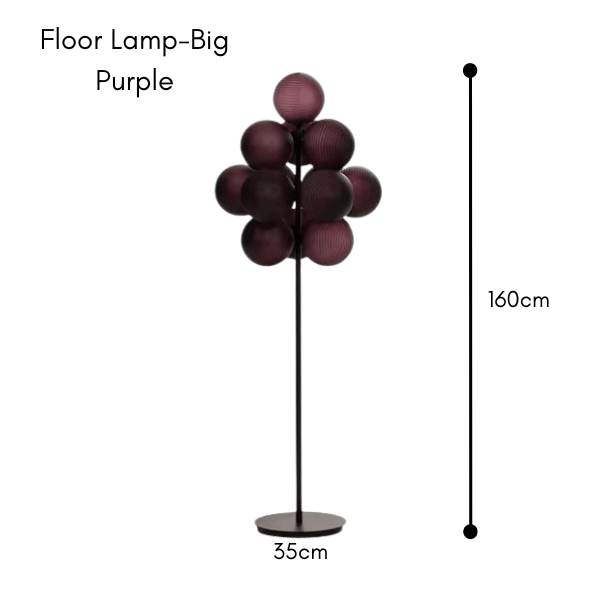 Glass Globe Cluster Light, Black Frame