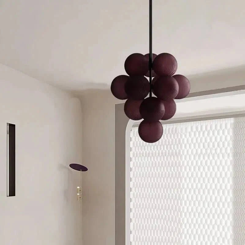 Glass Globe Cluster Light, Black Frame