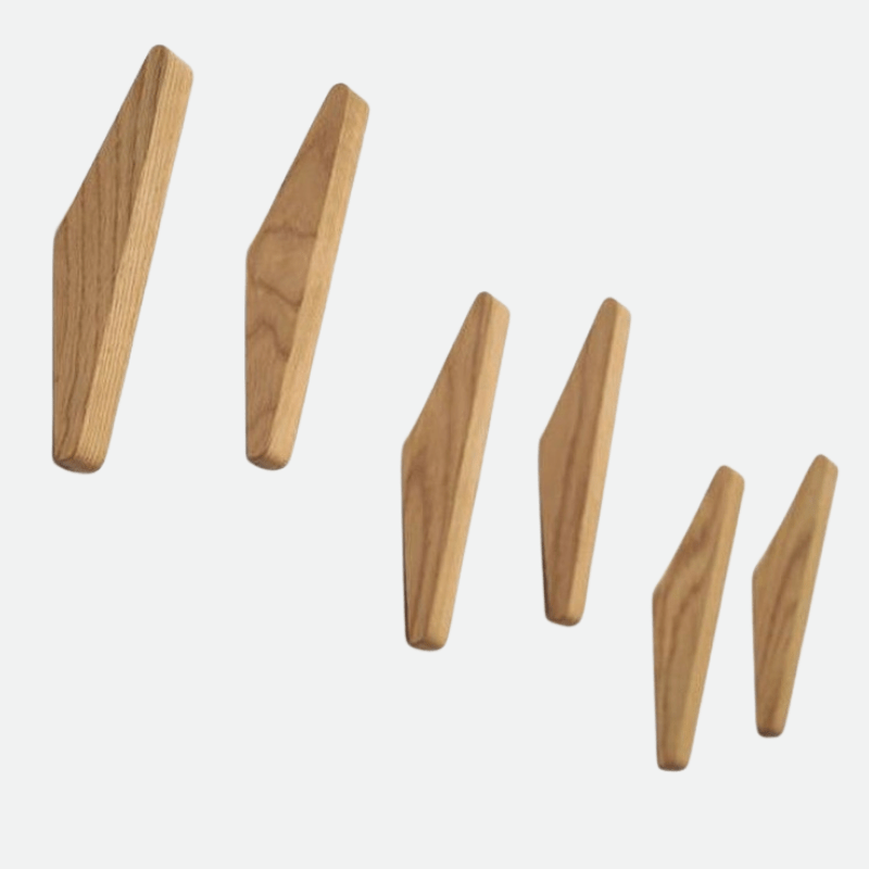 Crochets Muraux en Bois Naturel Bicolore