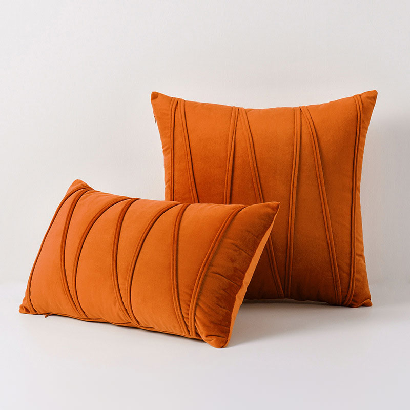Housse de coussin en velours polyester, 12 coloris