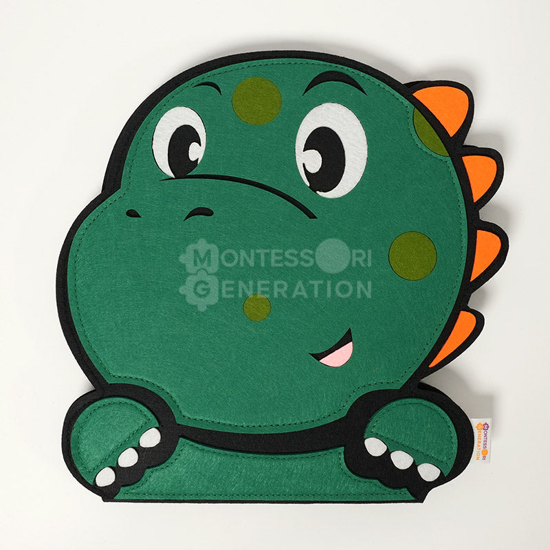 Tableau d'activités dinosaures en feutre, pliable