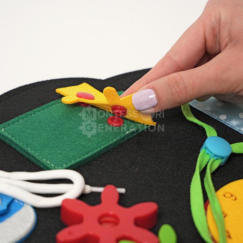 Tableau d'activités dinosaures en feutre, pliable