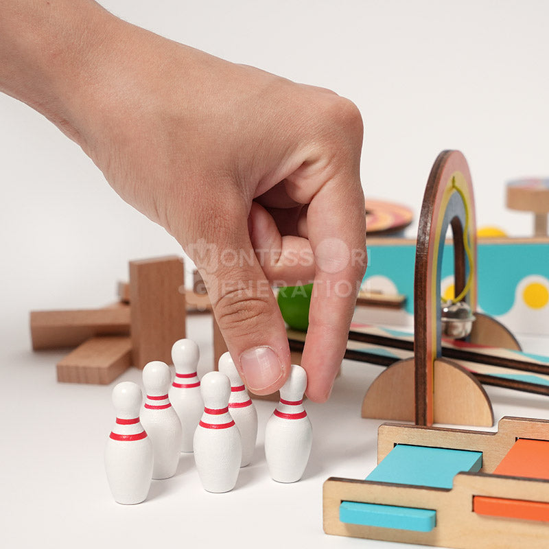 Wooden Domino Run Set, 57 Pieces, Ages 3+