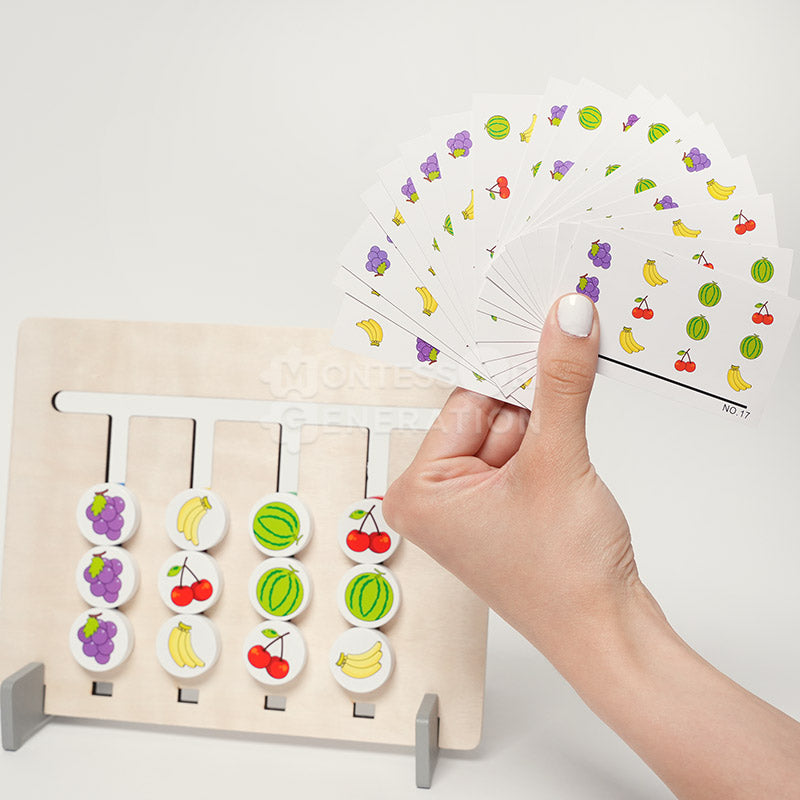 Double-Sided Wooden Logic Game, 18 Cards, Ages 3+