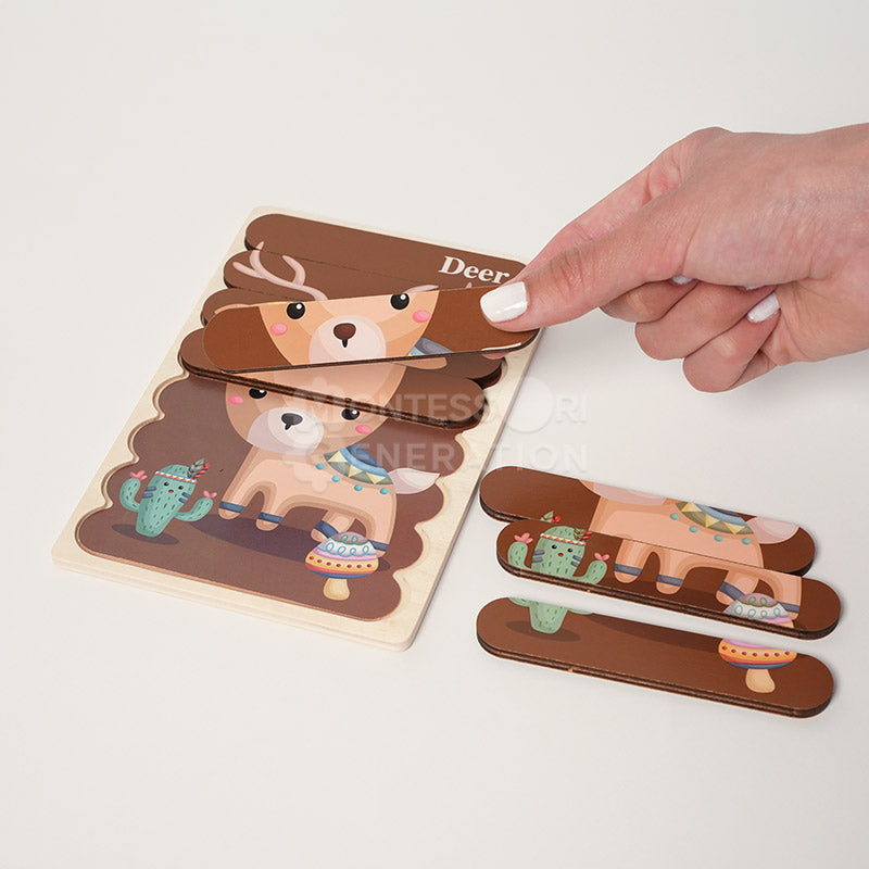Lot de 5 puzzles en bois double face, dès 12 mois
