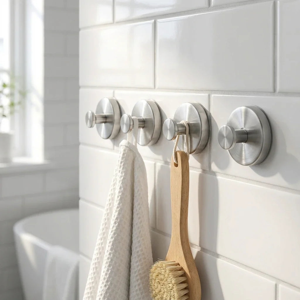 Stainless Steel Suction Hooks, Set of 4