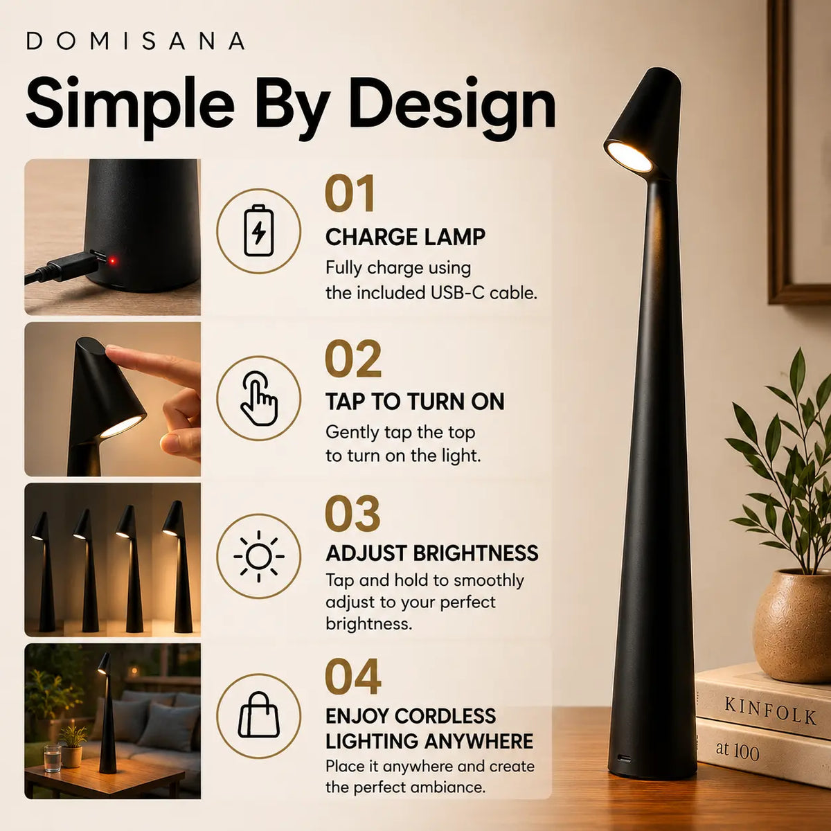 Cordless Aluminium LED Table Lamp