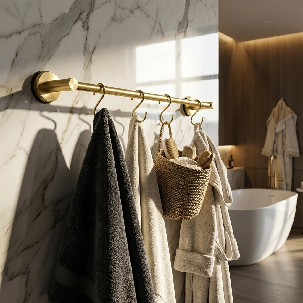 No-Drill Suction Towel Bar, Adjustable Length
