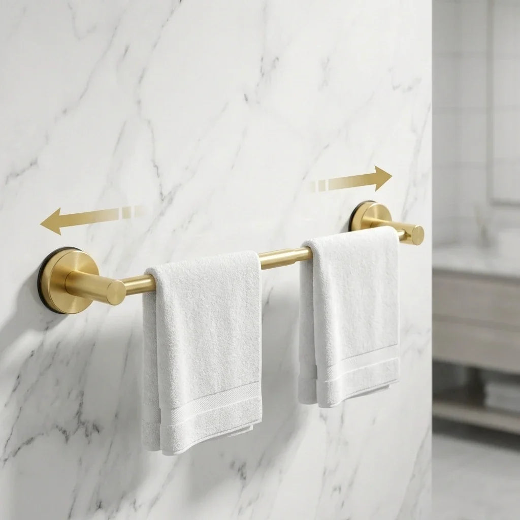 No-Drill Suction Towel Bar, Adjustable Length