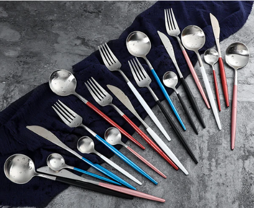 Ménagère Luxe 24 Pièces - Couverts Bicolores