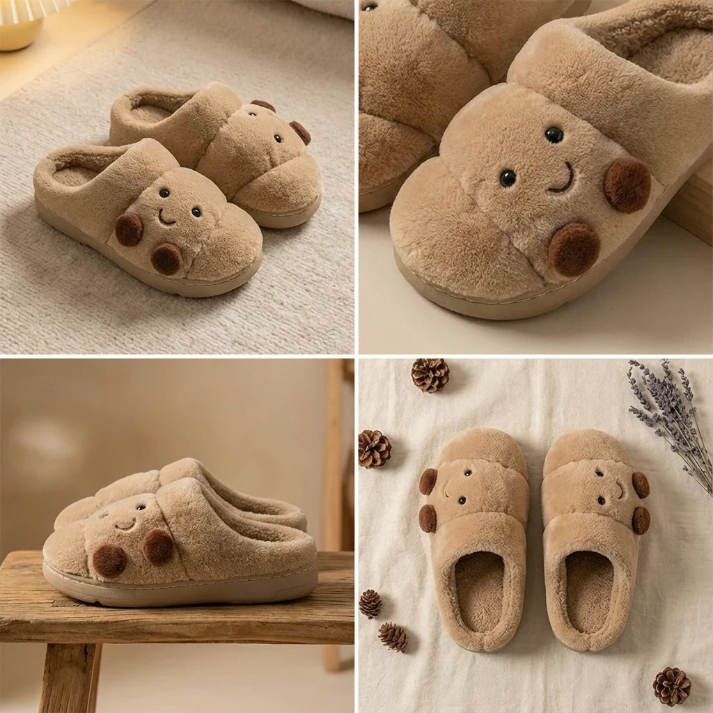 Women's Plush Croissant Slippers
