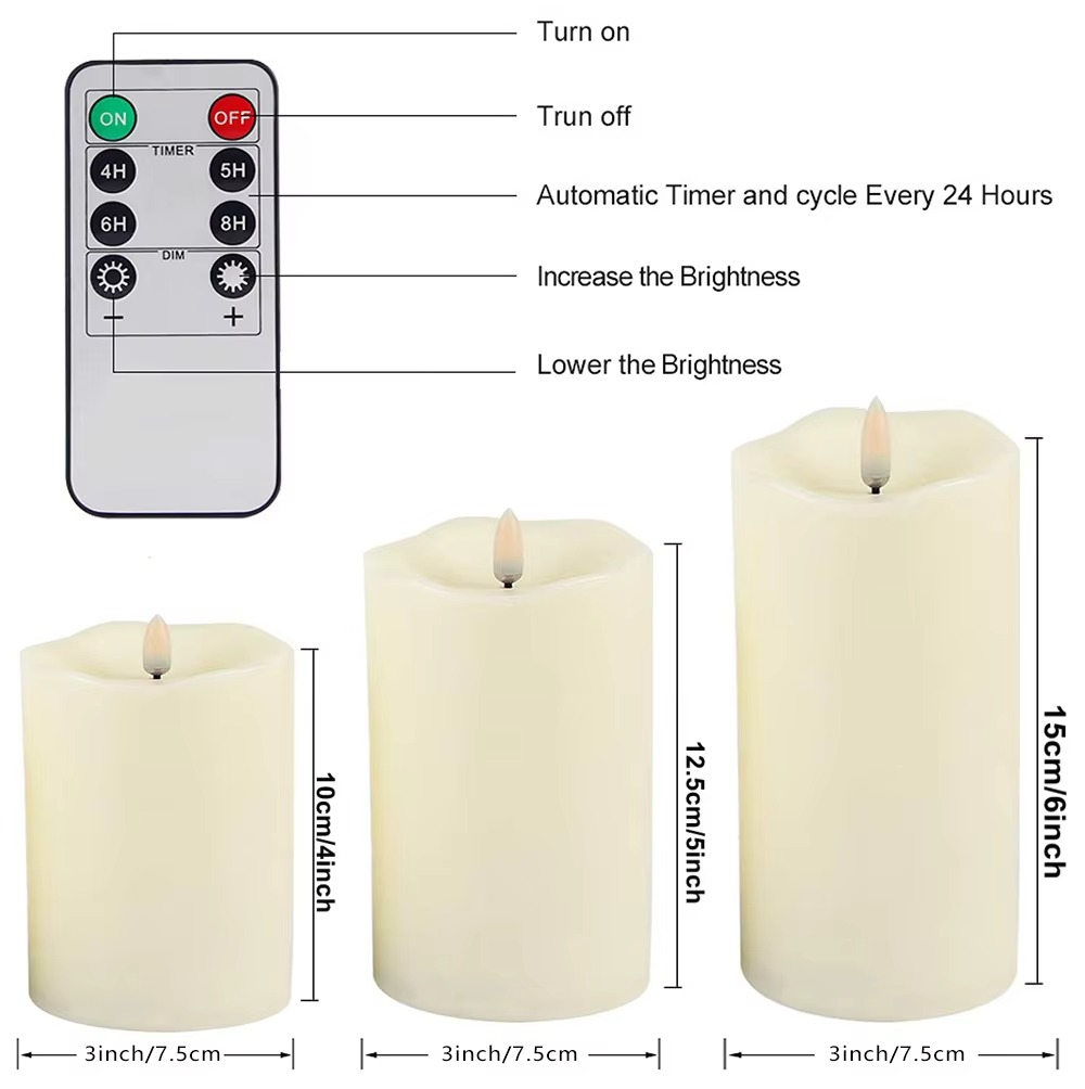 Bougies sans flamme réalistes avec télécommande