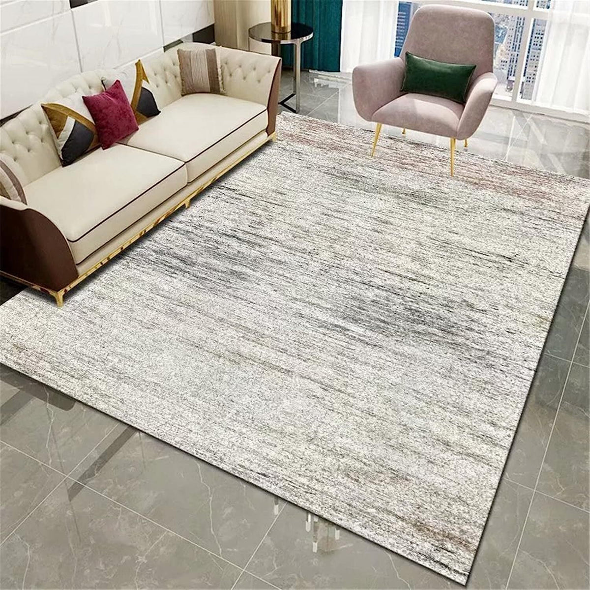 Très grand tapis en fausse laine 400 x 200 cm