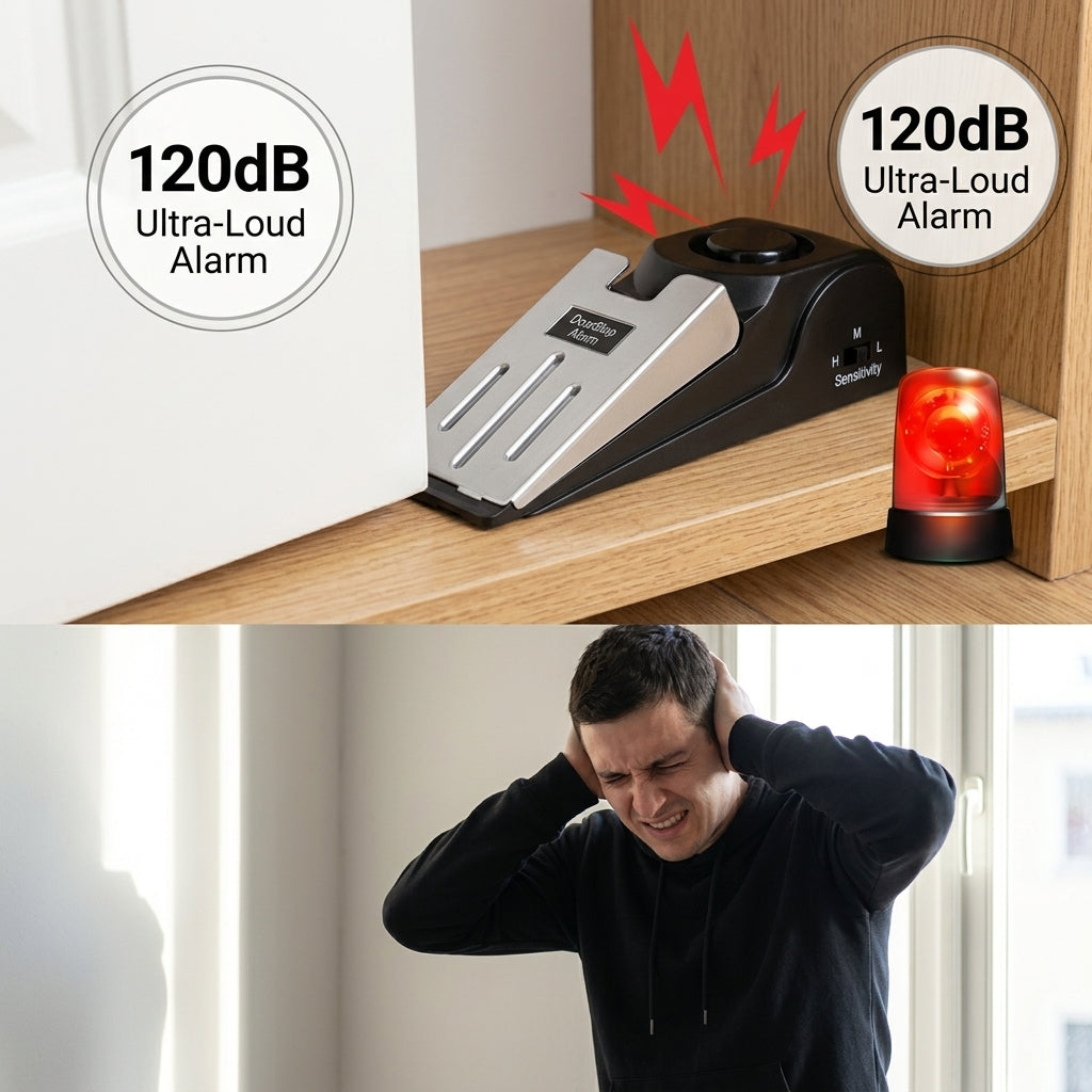Wireless Alarm Door Stopper, 120 dB