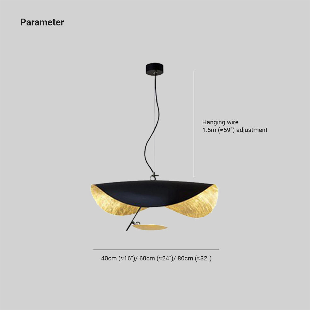Luminaire feuille torsadée en métal, 1 ou 2 lumières