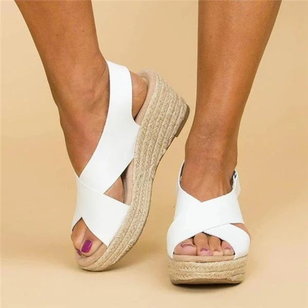 Espadrilles Compensées Confort pour Femme - White