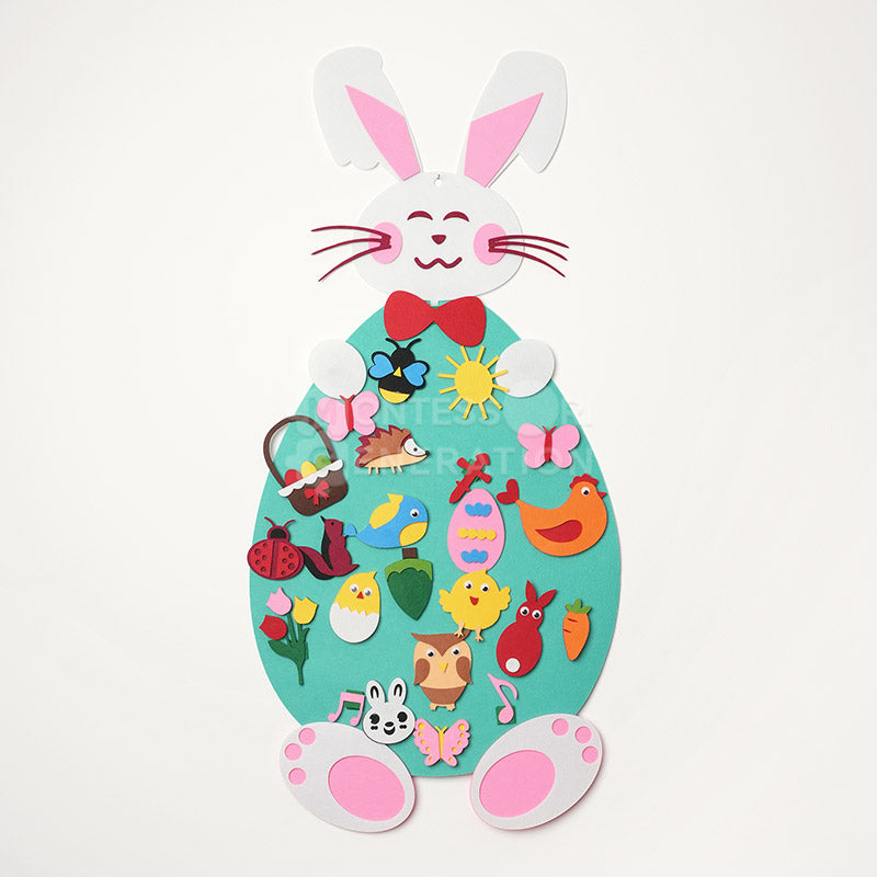 Felt Bunny Decorating Board, 24 Pieces, Ages 1+