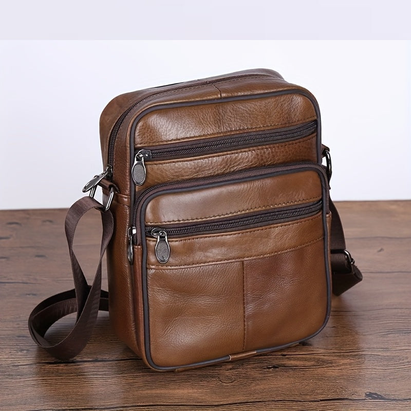 Men's Cowhide Leather Shoulder Bag
