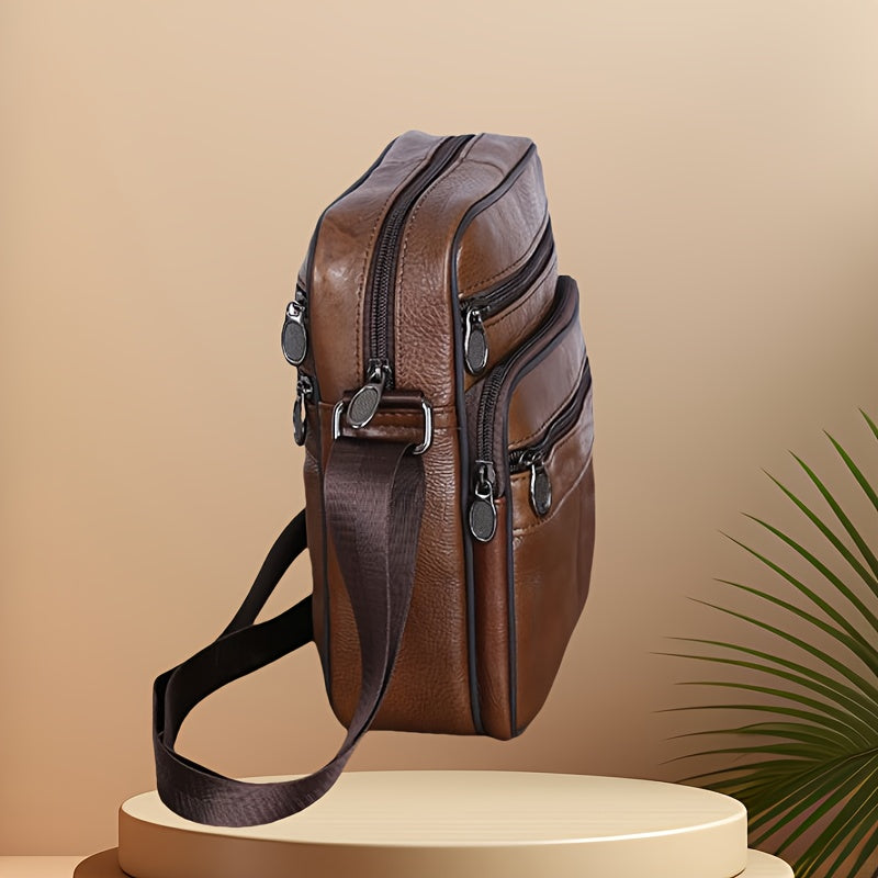 Men's Cowhide Leather Shoulder Bag