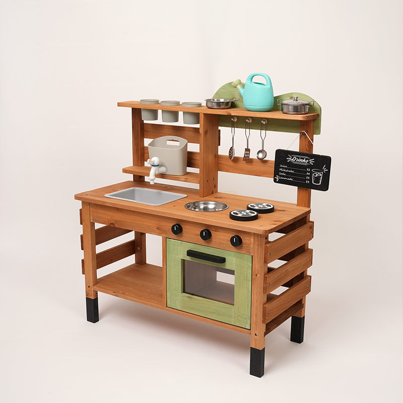 Wooden Outdoor Play Kitchen for Children, Ages 3+