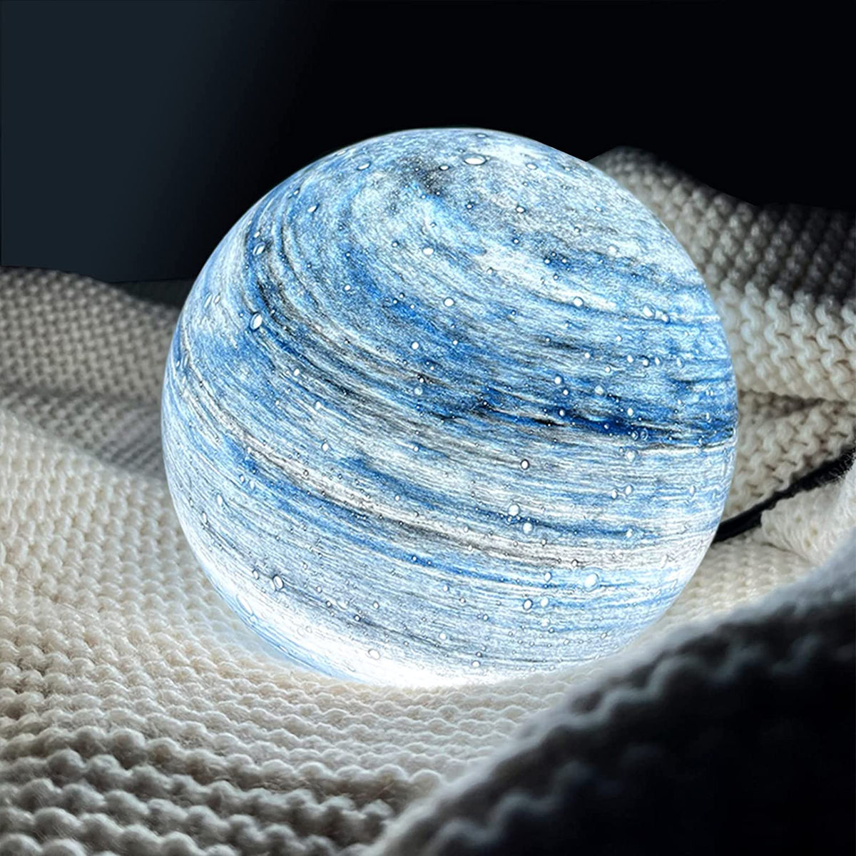 Lampe lune en verre, 16 couleurs, télécommande