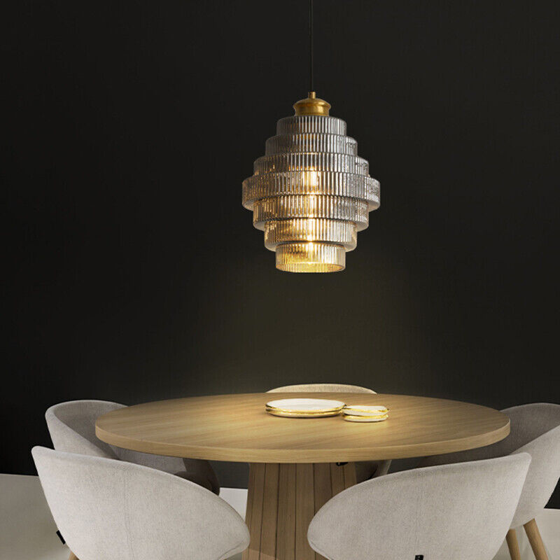 Bottle-Shaped Glass Pendant Light with Brass Finish