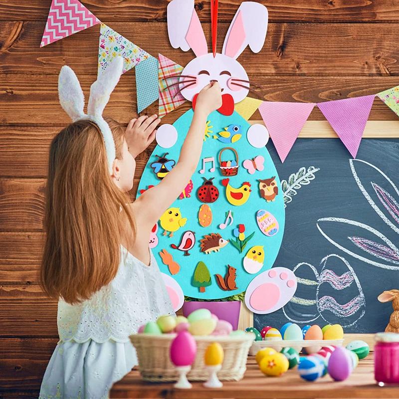 Felt Bunny Decorating Board, 24 Pieces, Ages 1+