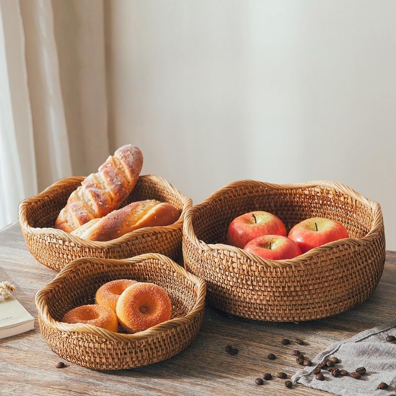 Round Handwoven Rattan Basket