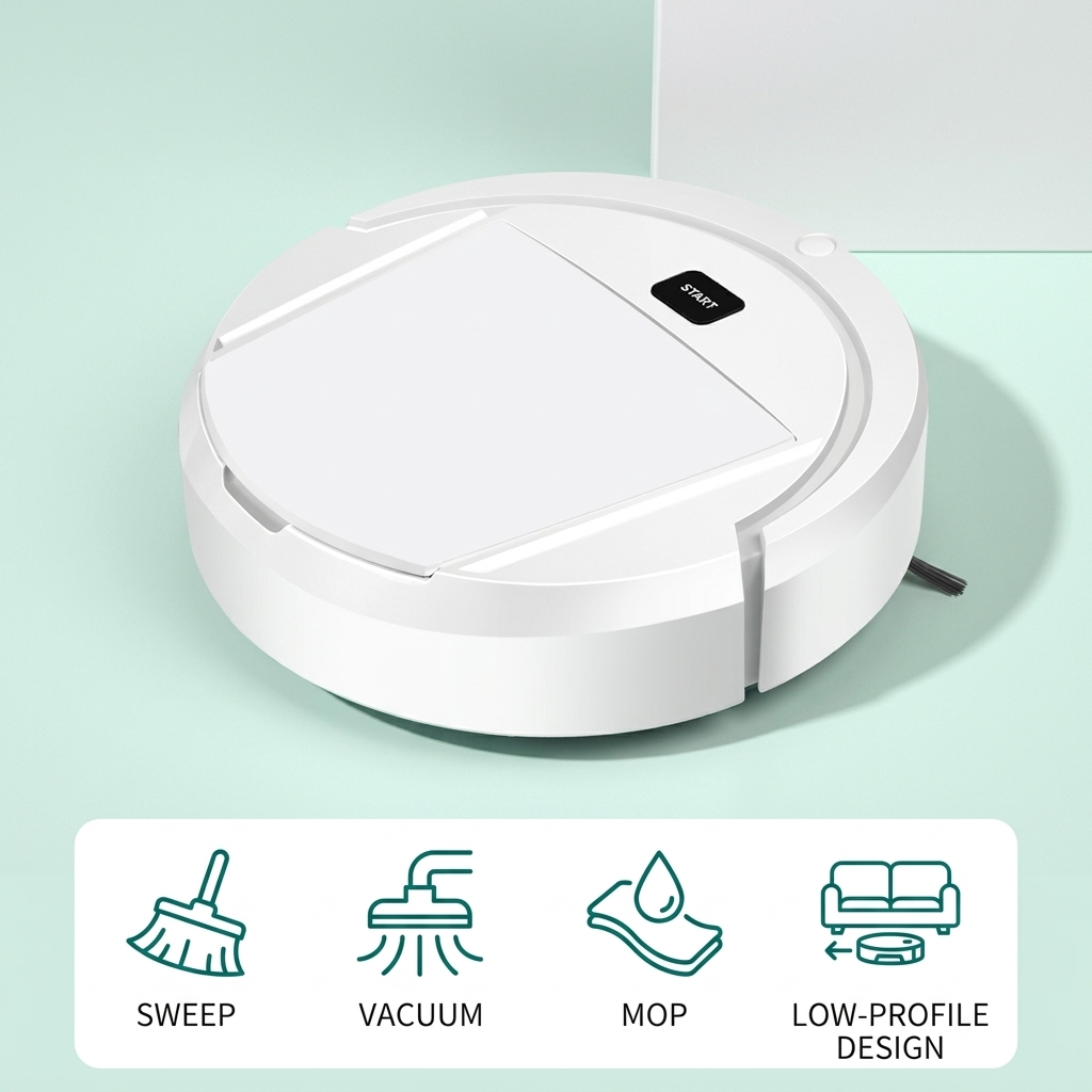 Robot aspirateur laveur compact 3 en 1