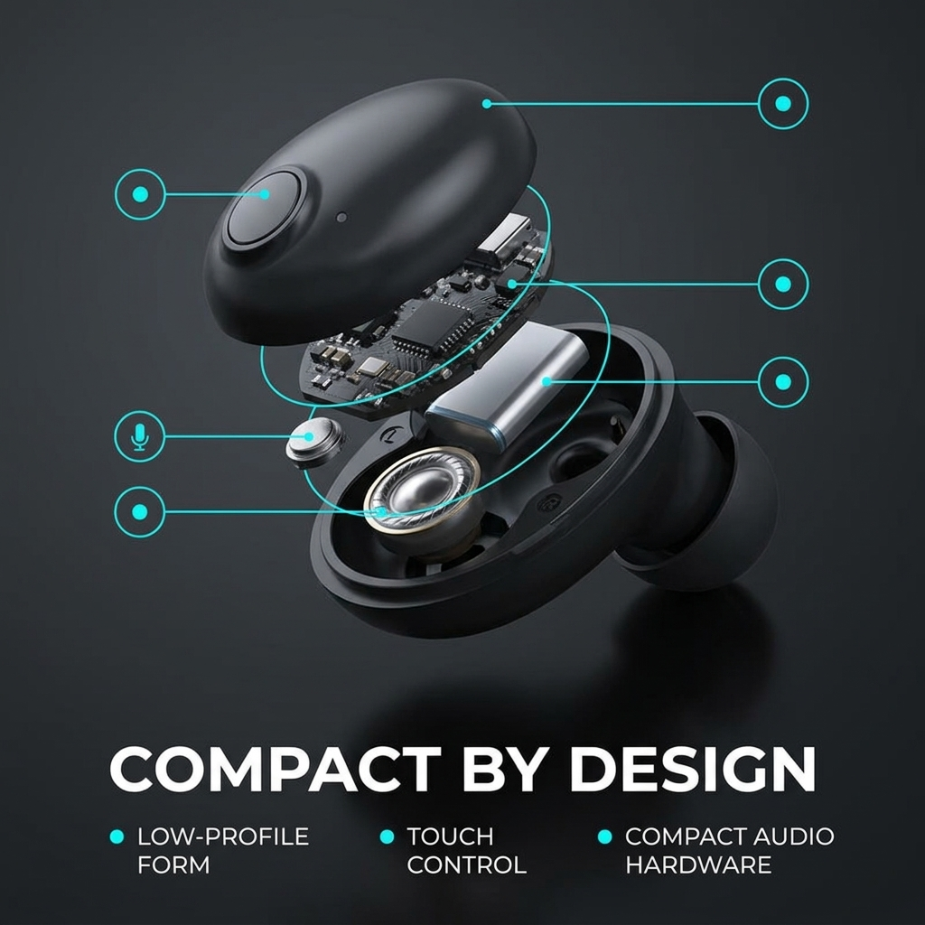 Écouteurs sans fil ultra-plats Bluetooth 5.3