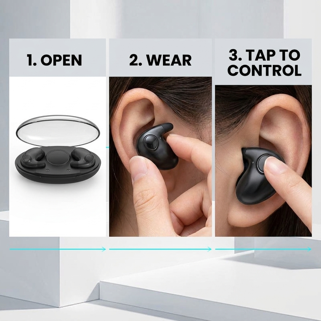 Écouteurs sans fil ultra-plats Bluetooth 5.3