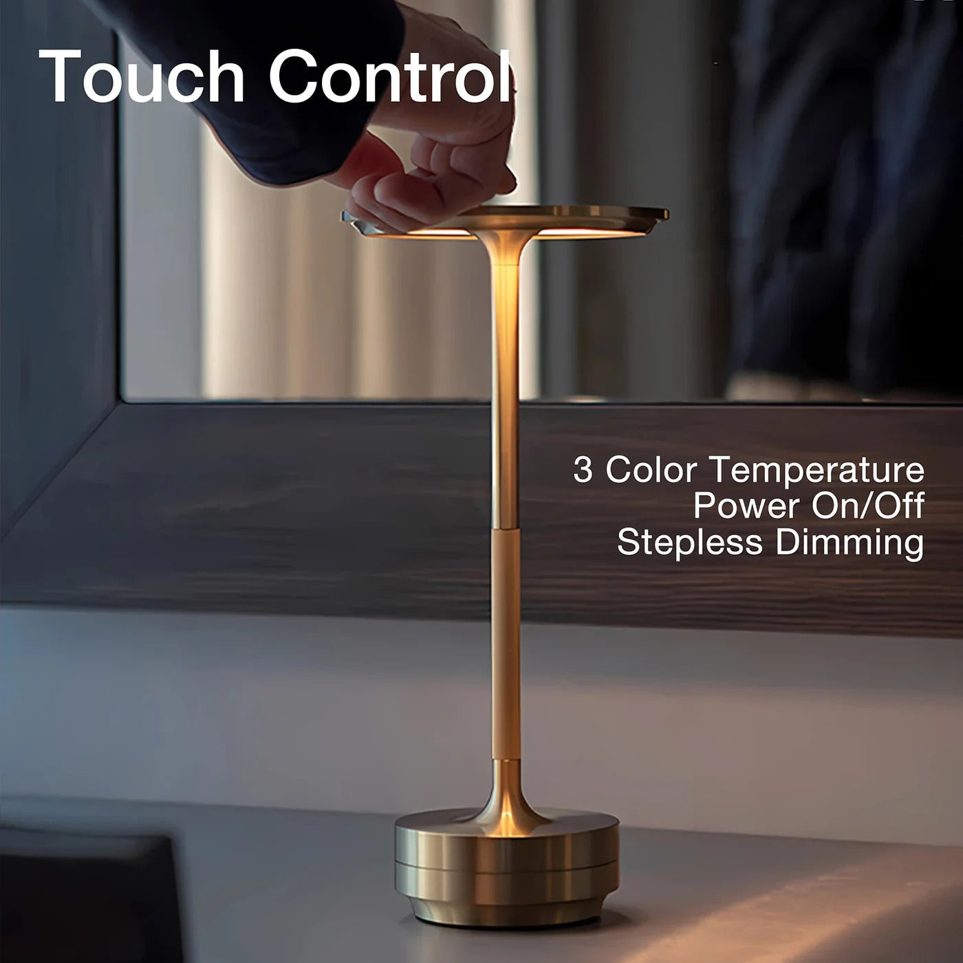 Lampe de table sans fil tactile design nordique