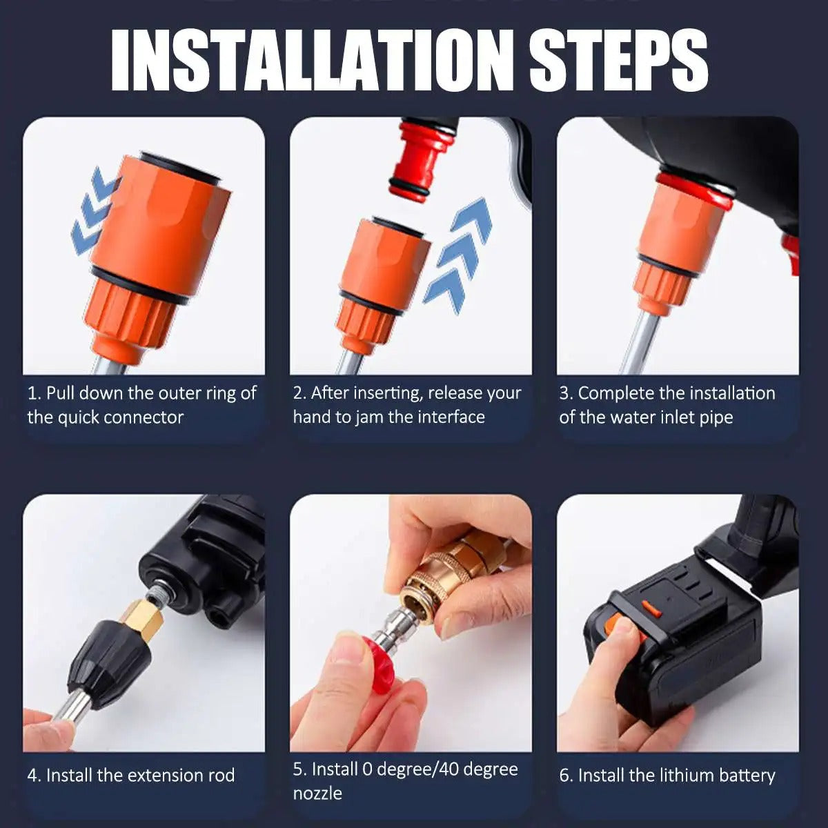 Nettoyeur Haute Pression sans Fil avec 2 Batteries