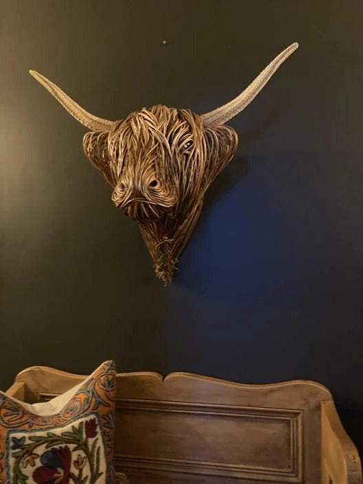 Sculpture vache murale artisanale – Maison Elmora