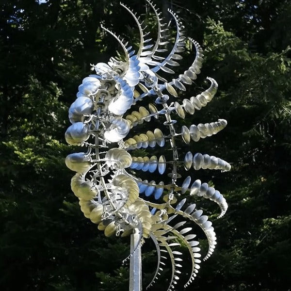 Double-Motion Metal Garden Windmill