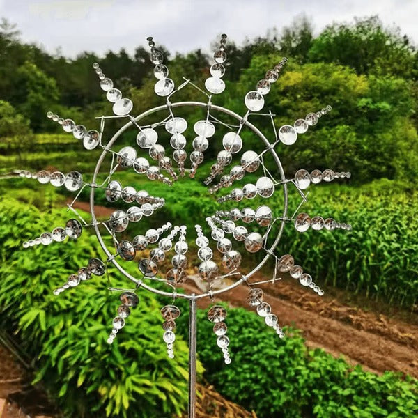 Double-Motion Metal Garden Windmill