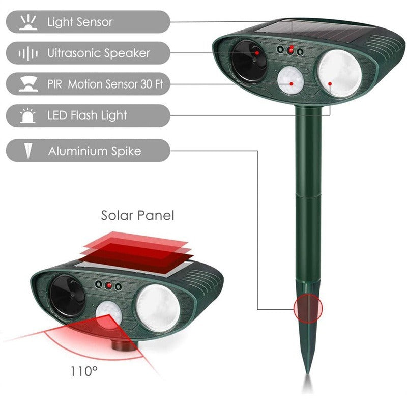 Répulsif Animaux Ultrasonique Solaire