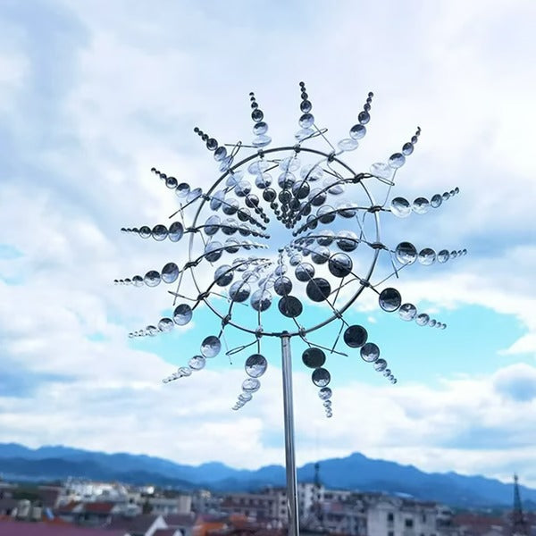 Double-Motion Metal Garden Windmill