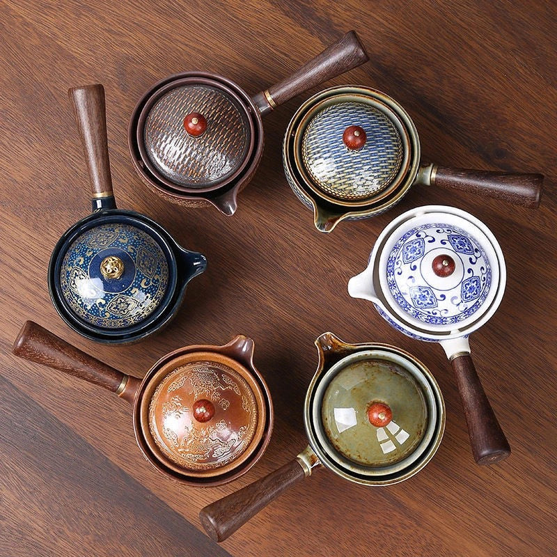 Japanese Tea Set with Rotating Ceramic Teapot