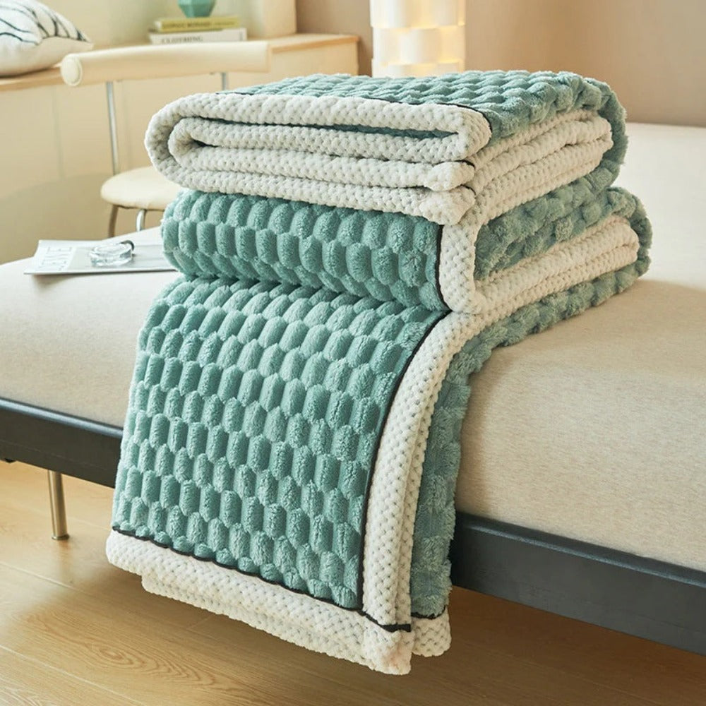 Plaid en sherpa polaire à motif bulles, 8 coloris