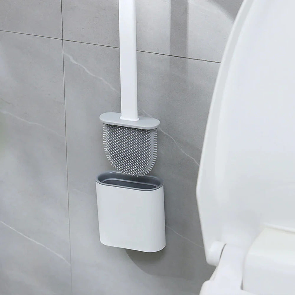 Brosse WC en Silicone avec Support Mural