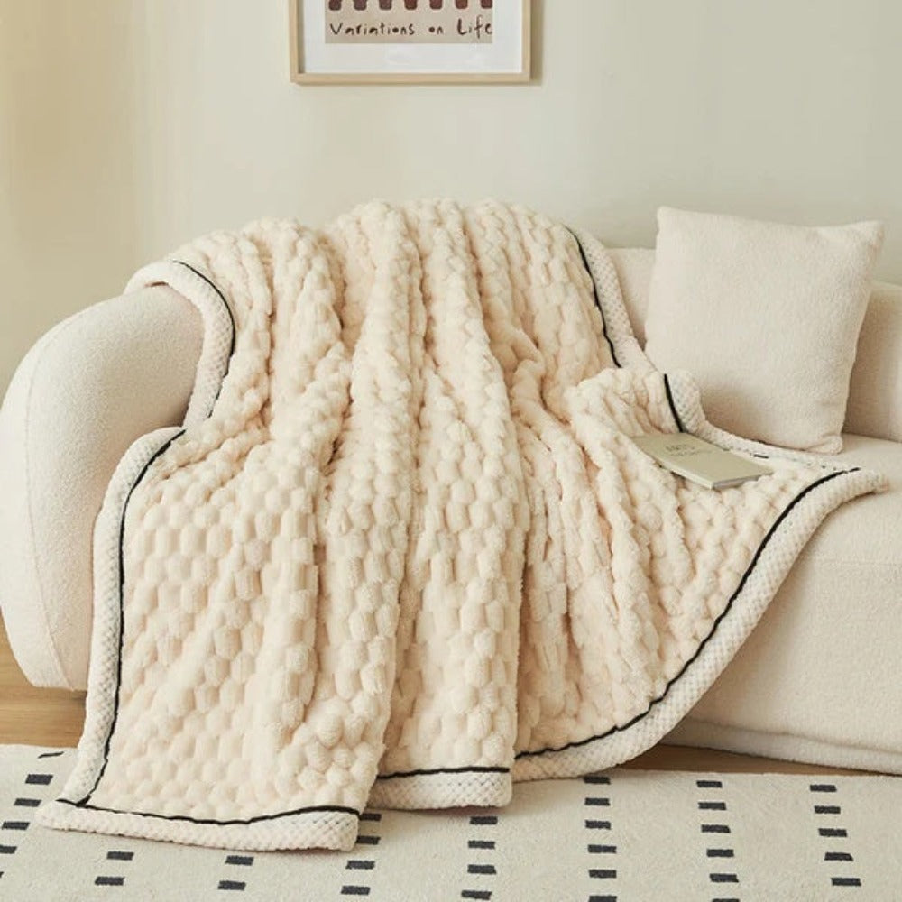 Plaid en sherpa polaire à motif bulles, 8 coloris